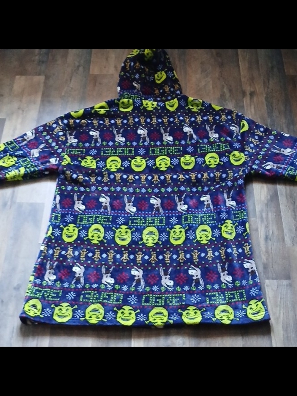 DreamWorks Shrek Navy & Neon Green Holiday Pajama Hoodie OS